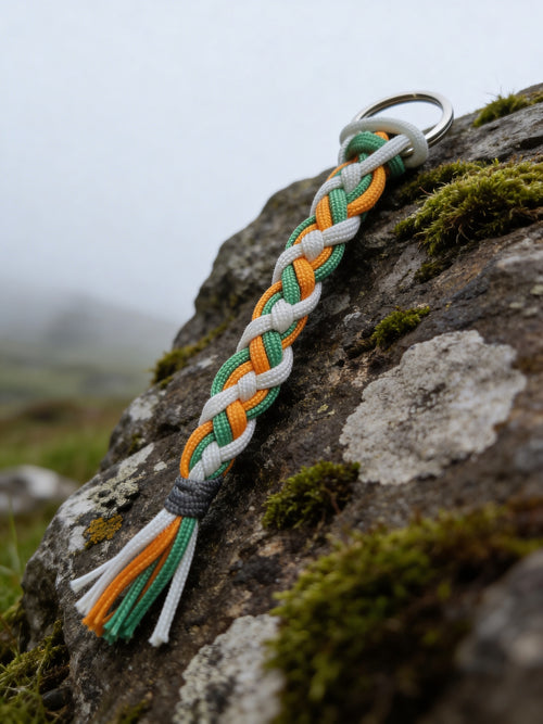 Celtic braid paracord keychain
