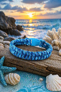Ocean Blue Cobra Weave Paracord Bracelet – Handmade Adjustable Bracelet
Simple. Strong. Calm ocean tones for everyday wear.