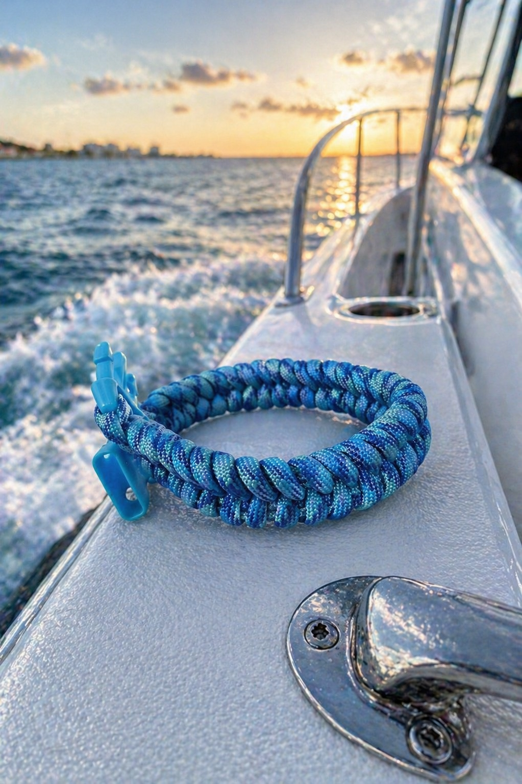 Ocean Blue Cobra Weave Paracord Bracelet – Handmade Adjustable Bracelet
Simple. Strong. Calm ocean tones for everyday wear.