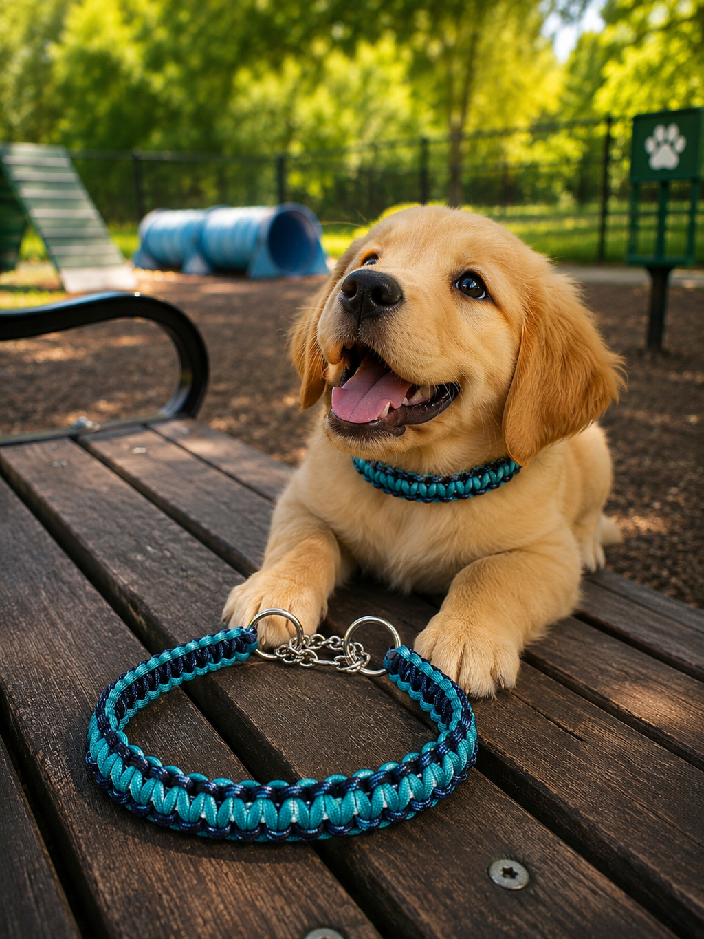 Ocean Shadow Martingale Collar-
Classic handmade style with secure, gentle control 🌊🐾