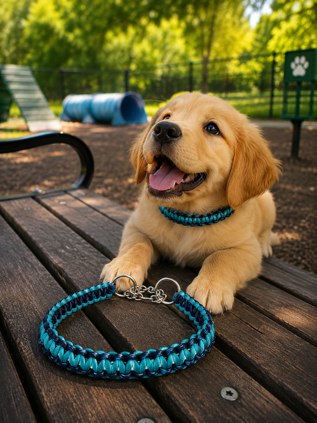 Ocean Shadow Martingale Collar-
Classic handmade style with secure, gentle control 🌊🐾