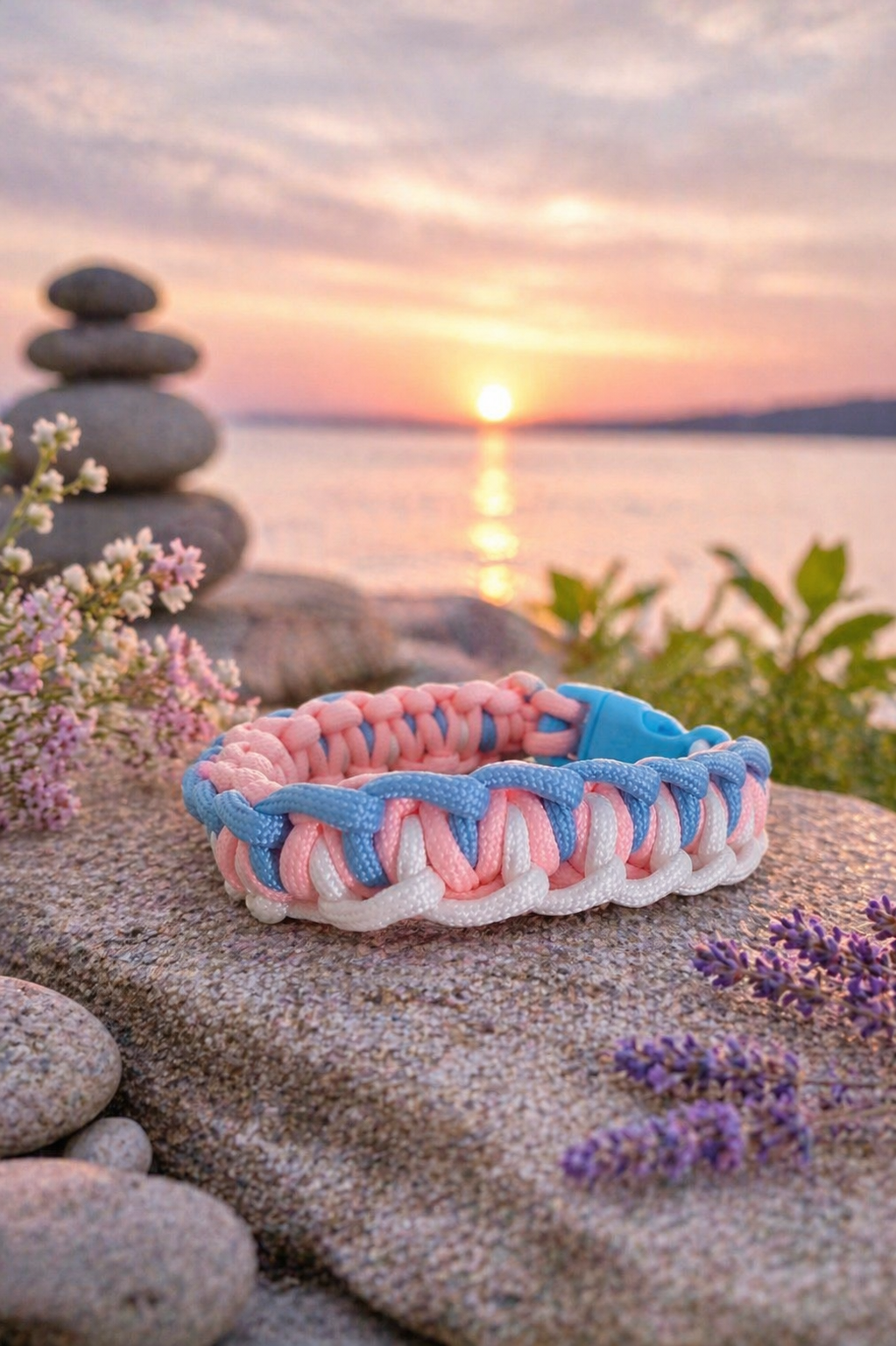 Cobra Weave Paracord Bracelet – Handmade-
Soft pastel colors with strong handmade style—wearable, durable, and meaningful.